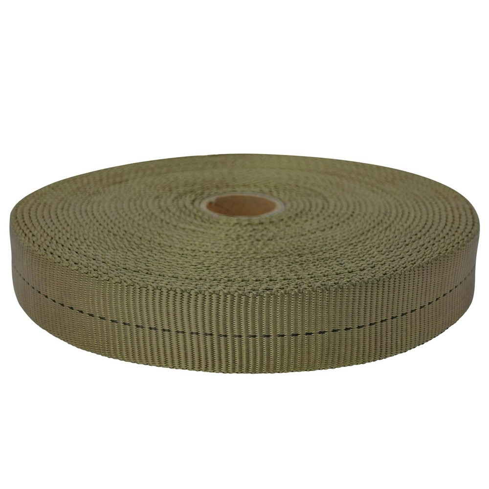 GM CLIMBING 1 inch MIL-W-5625 Nylon Tubular Webbing Milspecs 30 ft, Tan 499