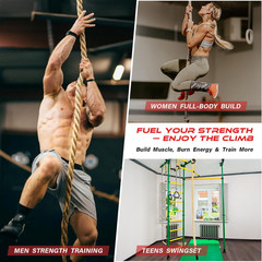 Climbing Rope Gym Workout – 10FT 15FT 20FT 25FT 30FT 35FT Heavy Duty Jute Thick
