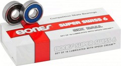 Bones Super Swiss 6 Roller Skate Bearings 8mm 16 Pack SWISS6 Precision,