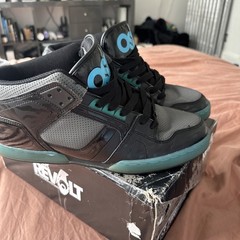 Osiris NYC 83 Mid Men’s Skate Shoes Size 13, Black/Gray/Cyan