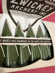 6 Vintage Zwickey Black Diamond Broadheads 11/32 Eskimo. 2.5” Long.