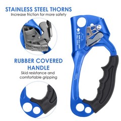 Hand Ascender Aluminum Magnesium Alloy 140kg Load 8-13mm Rope Climbing Gear