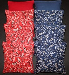 Red & Blue Paisley Cornhole Bean Bags 8 ACA Regulation Patriotic USA Party Bags