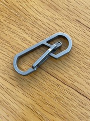 Titanium Carabiner Clip, EDC Keychain, Key Ring, Silver/Grey, 2.55in/65mm Length