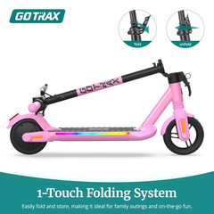 Foldable Kids Electric Scooter Pink 150W 10MPH 7 Mile Range