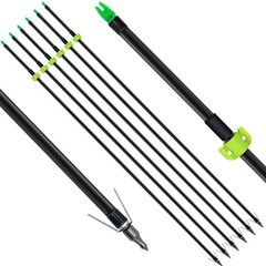 6/12Pcs Bow Fishing Arrows 8mm Fiberglass Arrow with Nock and Safety Slide Fi…