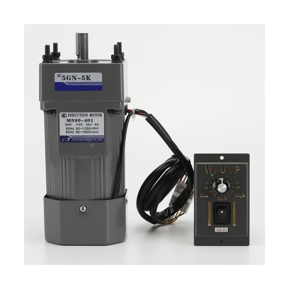 110V AC Motor + Speed Controller + Gear Box, 90W Single Phase Electric Motor …