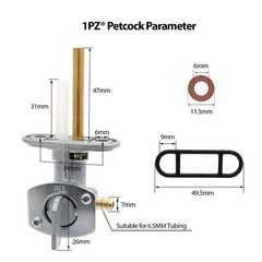 1PZ K40-GL3 Fuel Valve Petcock Shut Off for Kawasaki Bayou 220 250 1/4″ NPT