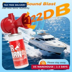 Nicehill 2 Pack Air Horn, 122dB Loud Safety Air Horns for Boating Emergency & Sp