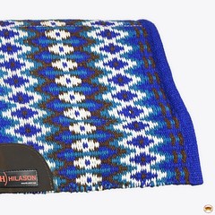 HILASON 32×32 In Western Horse Saddle Wool Blanket Pad Fur Padding Blue