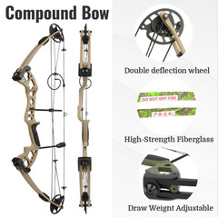 30-55lbs Compound Bow Archery 310FPS Pulley Bow Arrow Set RH Hunting Shooting