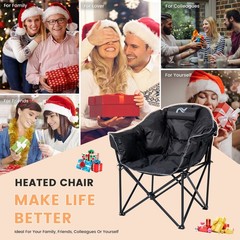SLSY Oversized Heated Camping Chair Patio Lounge Chairs with 20000mAh Power Bank