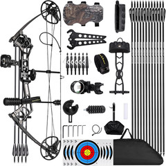 Adjustable Right Hand Compound Bow Set for Adults & Beginners, 0-70 Lbs