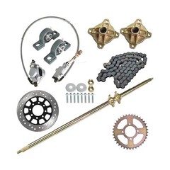 44in/1120mm Quad Go Kart Rear Live Axle Kit Sprocket Brake Wheel Hub Replacem…