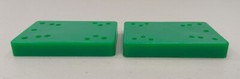 Pair of VINTAGE Skateboard Solid Green RISER PADS ~ 1/2″ ~ Hard Rubber