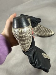Dingo black snakeskin cowboy boots -size 12D Kids B4