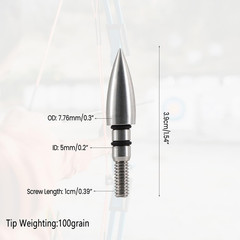25 Pcs Archery Field Points 100/125 Grain Stainless Steel Arrow Tips with Case