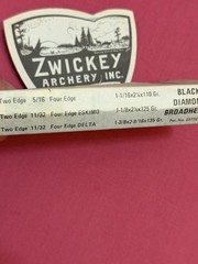 6 Vintage Zwickey Black Diamond Broadheads 11/32 Eskimo. 2.5” Long.