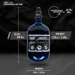 HK Army 68/4500 AEROLITE HPA Compressed Air Tank System – Blue