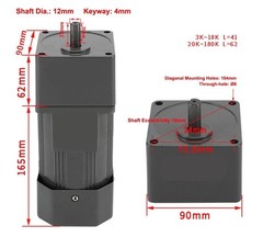 110V AC Motor + Speed Controller + Gear Box, 90W Single Phase Electric Motor …