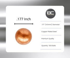 500 Ct Copper Plated Metal BBS 4.5Mm (.177 Cal), Premium Match Grade, Ideal for