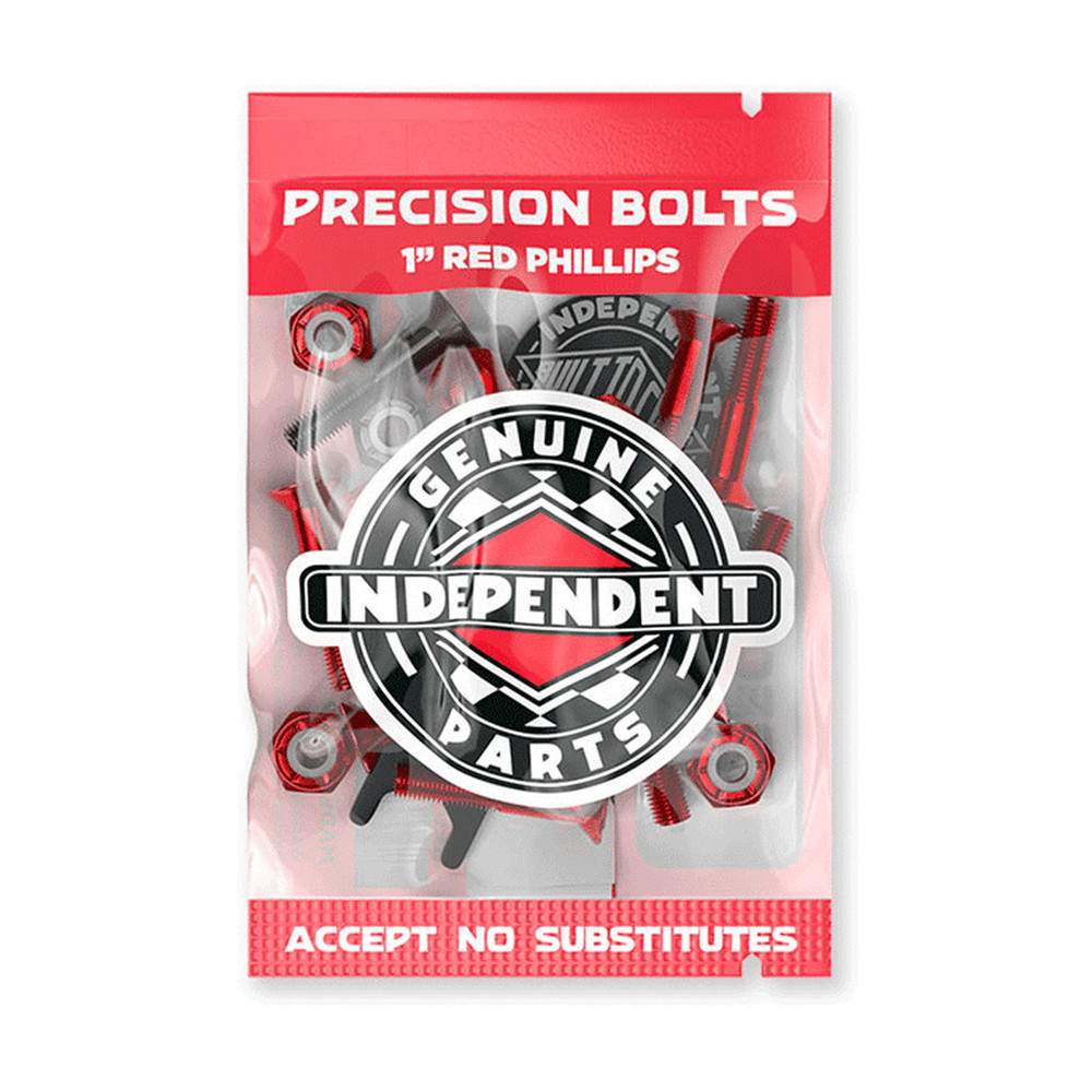 Independent Skateboard Hardware 1″ Phillips Red/Black Mounting Bolts with Tool