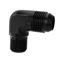 8AN to 3/8″ NPT 90 Degree Black Aluminum Male Fitting YZSTL-8AN-3/8NPT-90