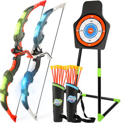 Bow and Arrow Set for Kids, 2 Pack LED Light up Archery Set with 20 Suction Cup
