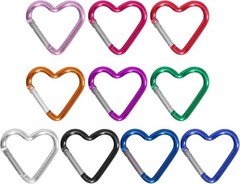 Multi-Color Heart-Shaped Carabiner Clip – Durable Aluminum Gear Attachment