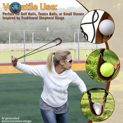 Shepherd Sling Durable Leather Rock Throwing Slingshot Long Distance Launcher