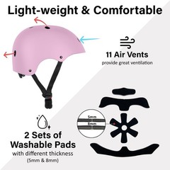 Skateboard Bike Helmet Large Matte Pink 57-61cm Multi-Sport