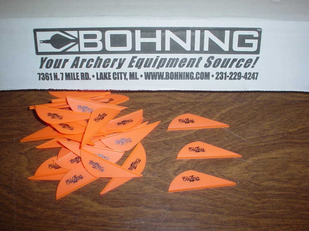 36 Bohning 2″ BLAZER Arrow Arrows VANES Archery NEON ORANGE