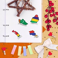 Small Country Flag Stickers Luggage Water Bottle World Flags Party Supplies