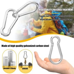 Versatile 30PCS Snap Hook Carabiner – 3-Inch Galvanized Steel for Weighty Loads