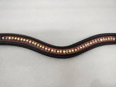 Ridex Designer Multi Crystal Horse Leather Browband For Bridle