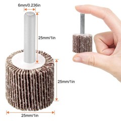 1″ x 1″ x 1/4″ Shank Mounted Flap Wheels, 80 Grit Aluminum Oxide Mounted Abra…