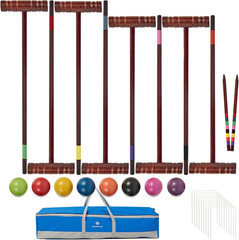 Croquet Set for Adults – 8 Players Croquette Kit with 35In Deluxe, 32In Regulati