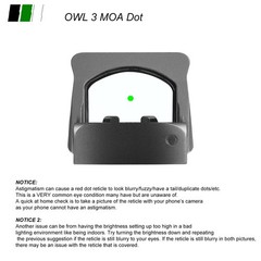 3 MOA Mini Red Dot Reflex Sight OWL fit Doctor Cut PSA Dagger GLOCK MOS Pistol
