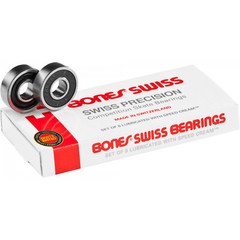 8-Pack BONES SWISS Skateboard Bearings 8mm Precision Competition Size 608 (Std)