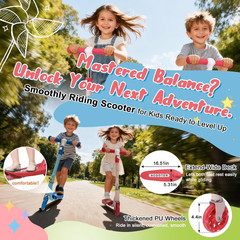 Kick Scooter for Kids 4-8 Years Age Outdoor Toy- 2 Wheels Light-Up Toddler Scoot