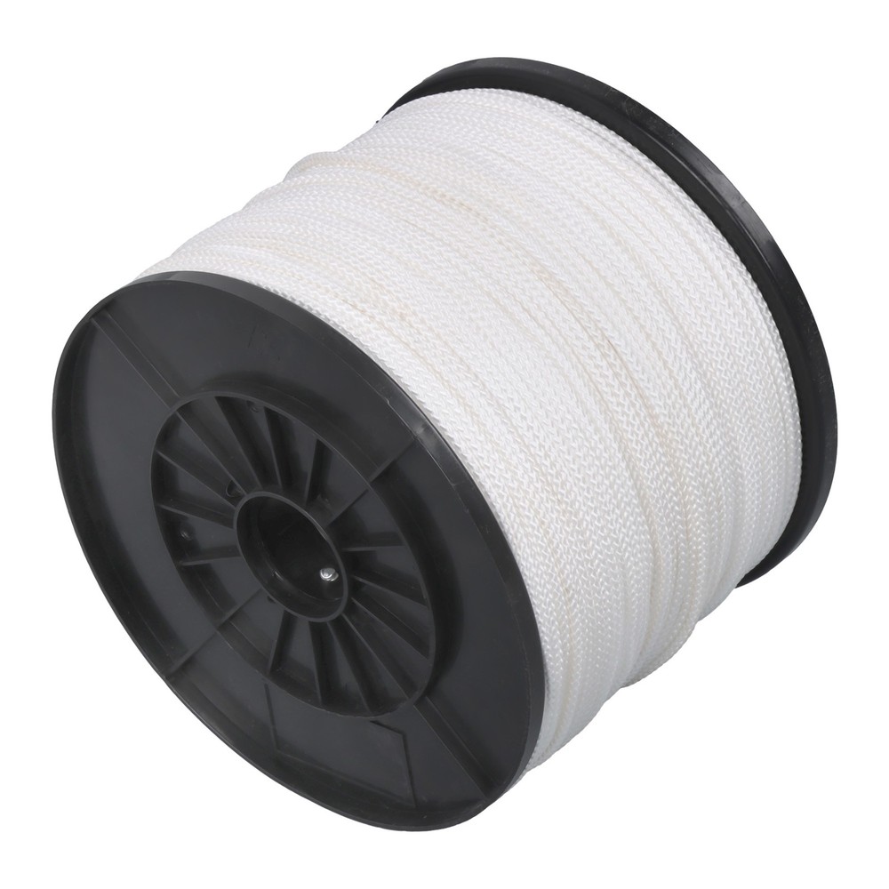 1/8″ x 1000′ Hollow Braid Polypro Rope Tensile Strength 350 Pounds White
