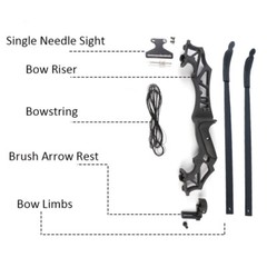 54″ Takedown Recurve Bow Set&Bow Sight&Arrow Rest Hunting+12pcs Arrows Archery