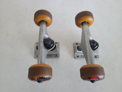 Thunder Strike Skateboard Trucks 145 Hi w/ Four Spitfire Wheels USA See Video