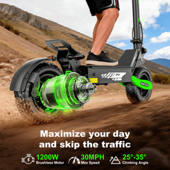 1200W Off-road Electric Scooter for Adult 48V13AH 30MPH 11»Commuting E-Scooter