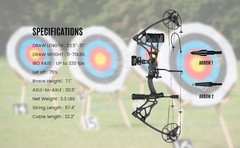 Archery Compound Bow For Adults and Teen,0-70Lbs,Adjustable Hunting Training Set
