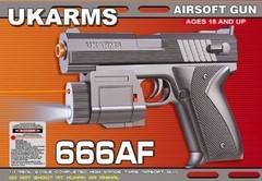 6.5″ Spring Black Airsoft Pistol Gun w/ Laser Sight 125fps BB Air Soft 666af 1/1