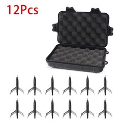 12Pcs 2 Blade Expandable Arrows Broadheads Arrowheads 100 Grain Hunting w/ Box