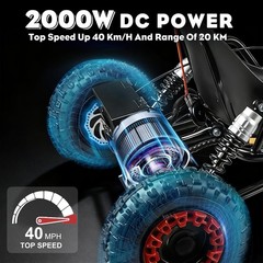 Electric Go Kart 2000W Motor Go Kart Premium Steel Tubular Frame 3 Speed 30MPH