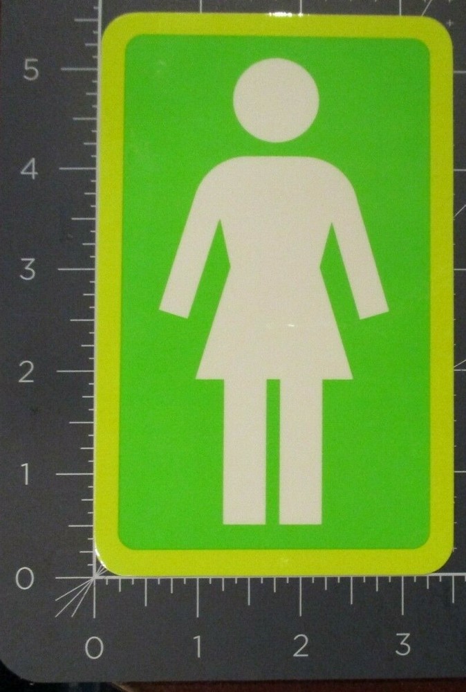 GIRL SKATEBOARDS YelGrn Whit Classic logo Skate Sticker 3.5X5.5″ helmets decal C