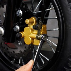 WEIYINGSI Front Hydraulic Disc Brake Caliper for 90 110 125cc Dirt 44mm, Gold